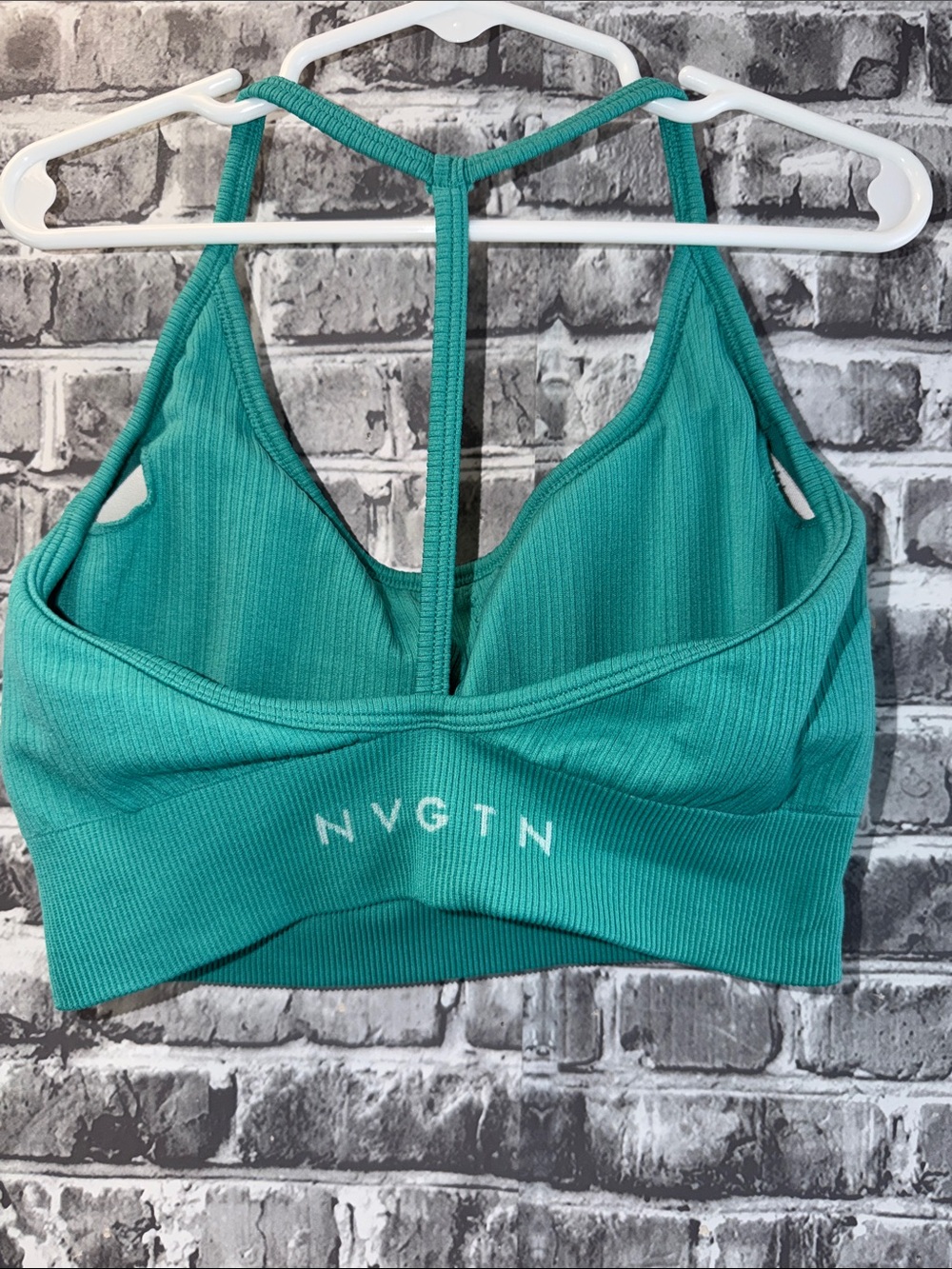 NVGTN Teal Ribbed T-Back Sports Bralette